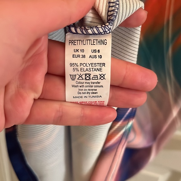 NWT Womens Multi Abstract Print Strappy Bodycon Dress from PLT. - Picture 8 of 10